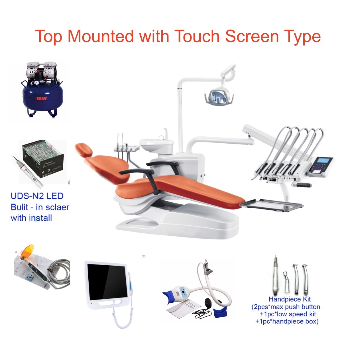 Top Mounted with Touch Screen Type Dental Chair Set